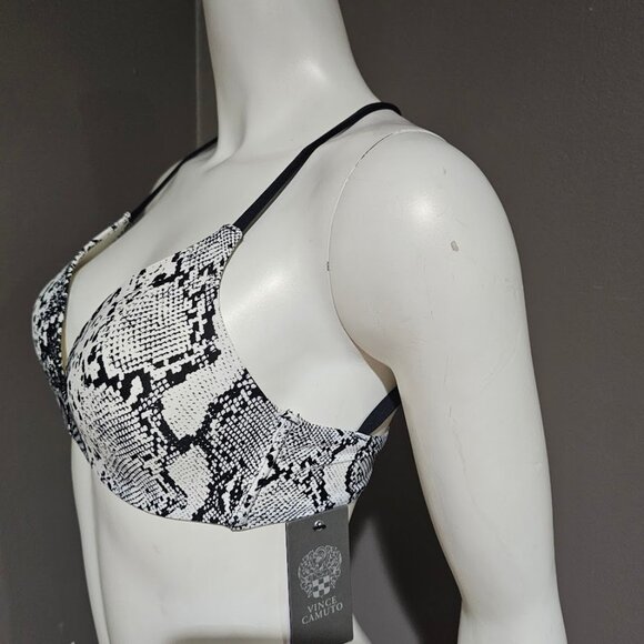 Vince Camuto Printed Strappy-Back Bikini Swim Top - Picture 3 of 8